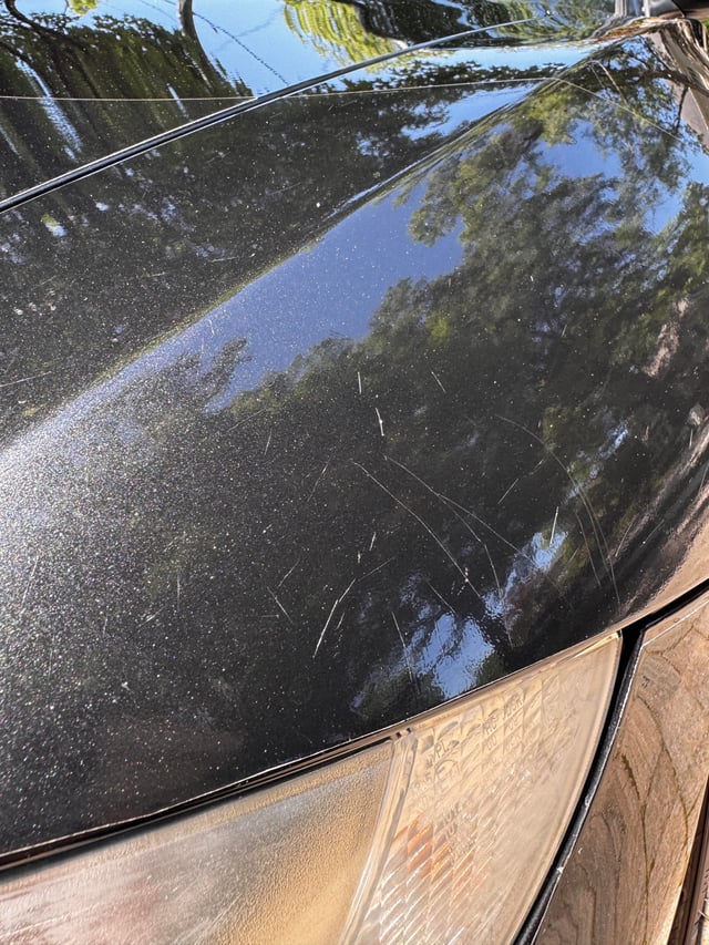 Yellowing PPF on car hood